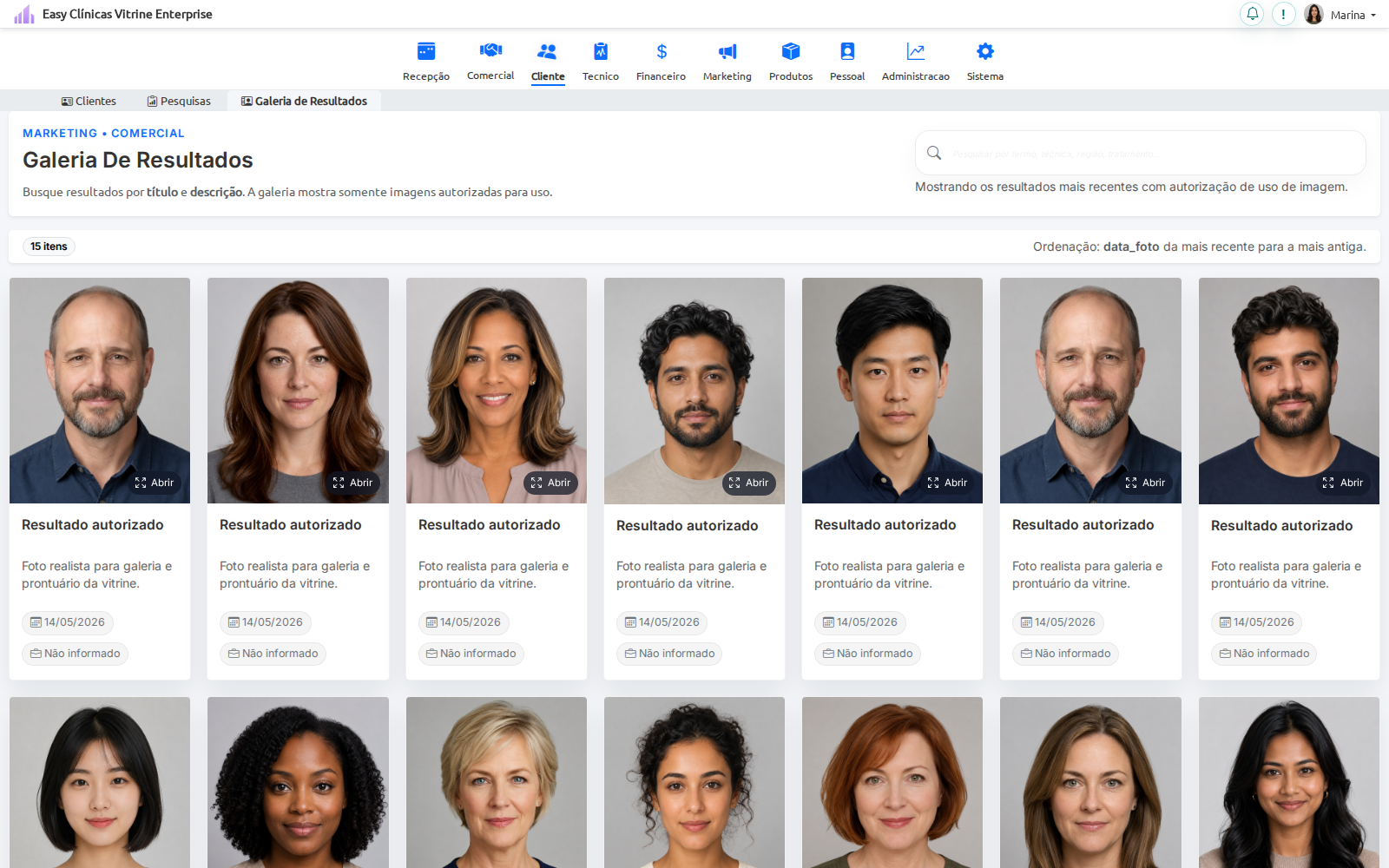 Galeria de resultados
